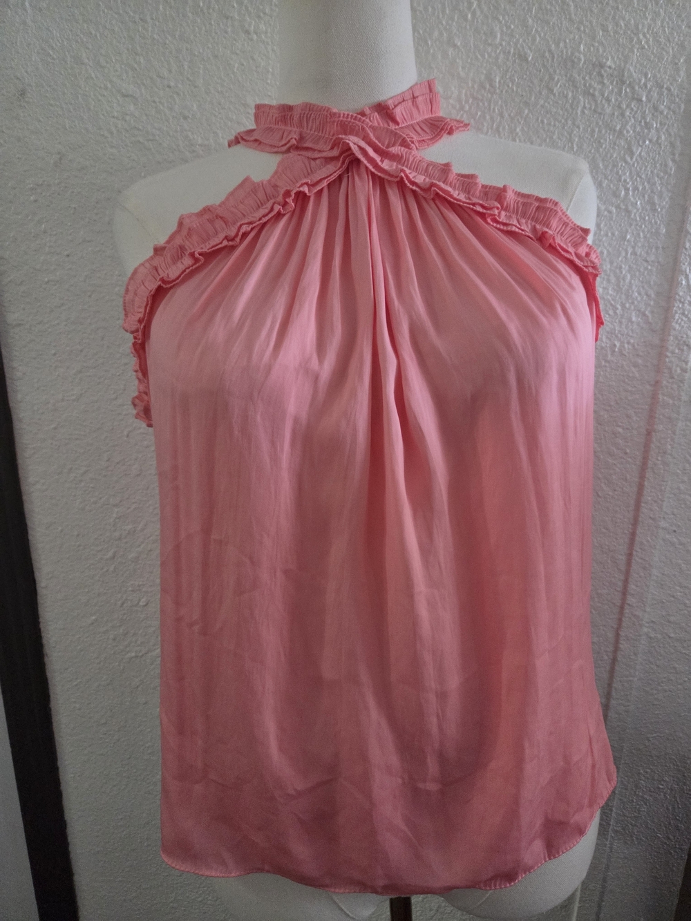 DO+BE Pink Ruffle Halter Blouse